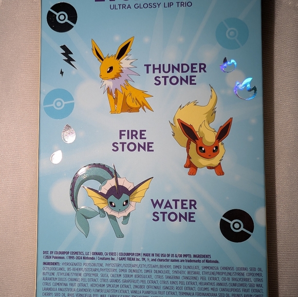 ColourPop X Pokémon Lip Gloss Kit Eevee Evolution - New in Box - Picture 2 of 3